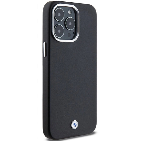 BMW Signature Wrapped Metal MagSafe Case til iPhone 15 Pro Max - sort