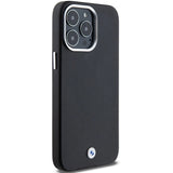 BMW Signature Wrapped Metal MagSafe Case til iPhone 15 Pro Max - sort