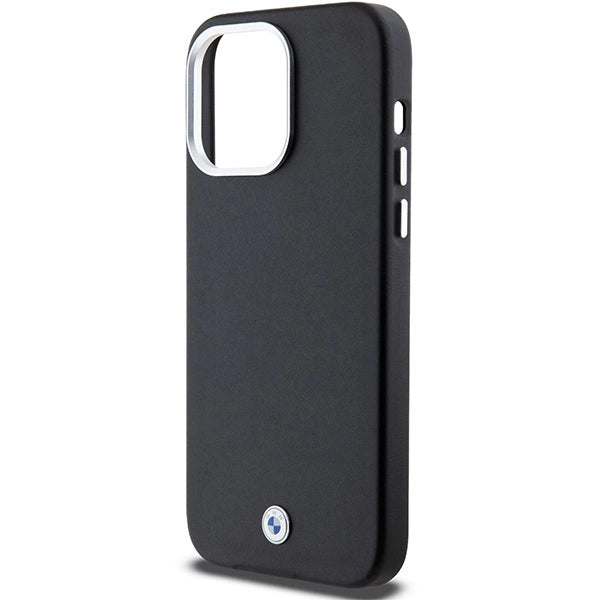 BMW Signature Wrapped Metal MagSafe Case til iPhone 15 Pro Max - sort