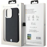 BMW Signature Wrapped Metal MagSafe Case til iPhone 15 Pro Max - sort