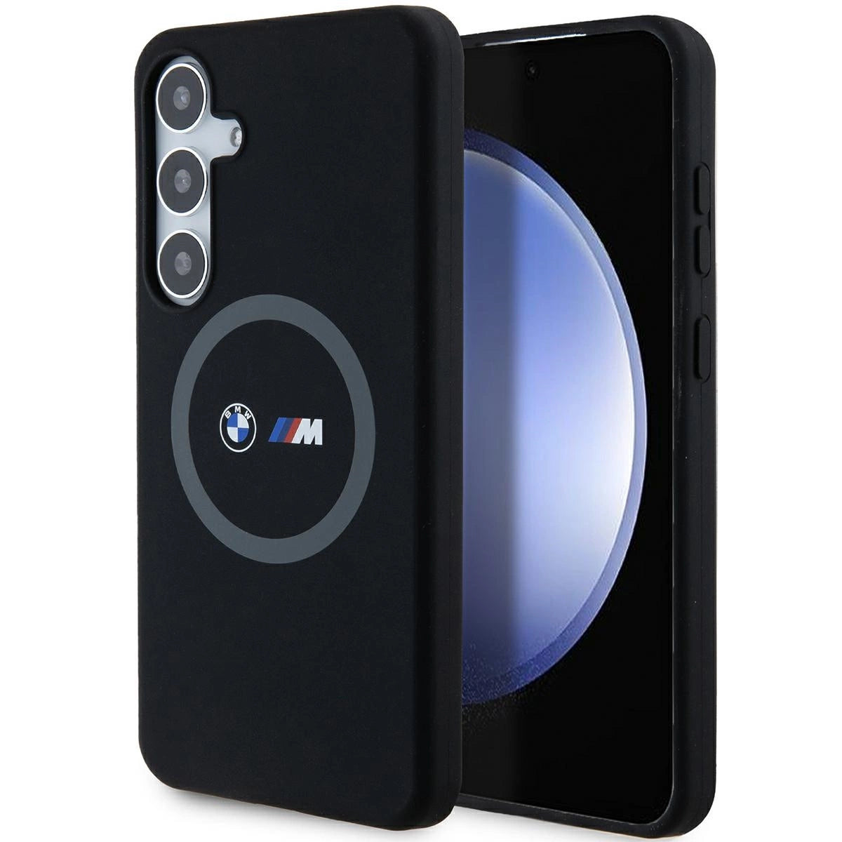 BMW M Silicone Printed Ring MagSafe-kasse til Samsung Galaxy S24+ - sort