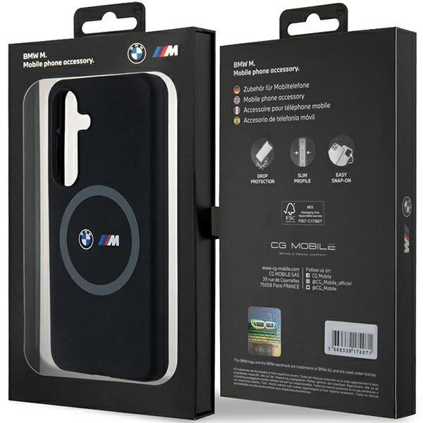 BMW M Silicone Printed Ring MagSafe-kasse til Samsung Galaxy S24 - sort