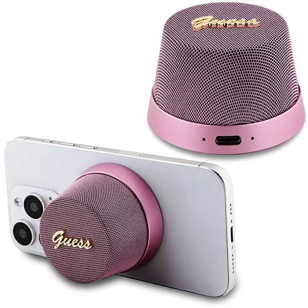 Guess Magnetic Script Metal Bluetooth-højttaler - pink