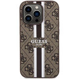 Guess 4G Printed Stripes MagSafe case til iPhone 15 Pro - brun
