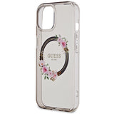Guess IML Flowers Wreath MagSafe fodtøj til iPhone 15 / 14 / 13 - sort