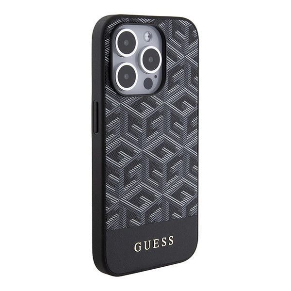 Guess GCube Stripes MagSafe case til iPhone 15 Pro Max - sort