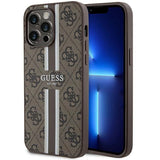 Guess 4G Printed Stripes MagSafe case til iPhone 15 Pro Max - brun