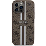 Guess 4G Printed Stripes MagSafe case til iPhone 15 Pro Max - brun