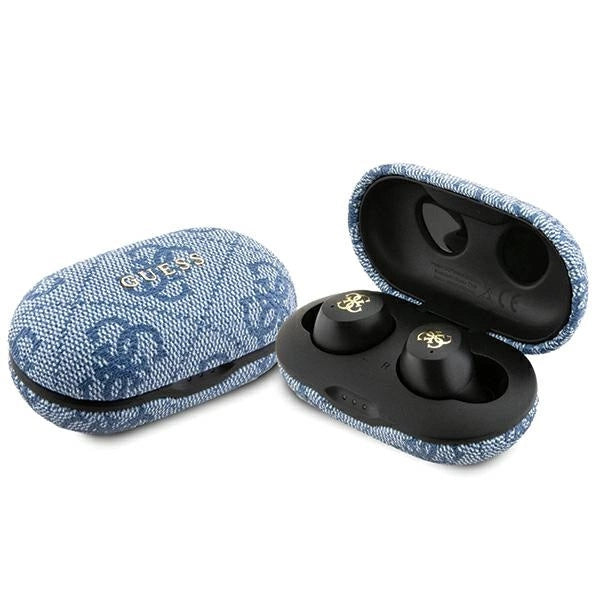 TWS Guess 4G Metal Bluetooth-hovedtelefoner med ENC-dockingstation - blå