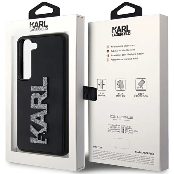 Karl Lagerfeld 3D Rubber Glitter Logo case for Samsung Galaxy S23 - black