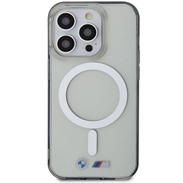 BMW Silver Ring MagSafe-hylster til iPhone 15 Pro - gennemsigtigt
