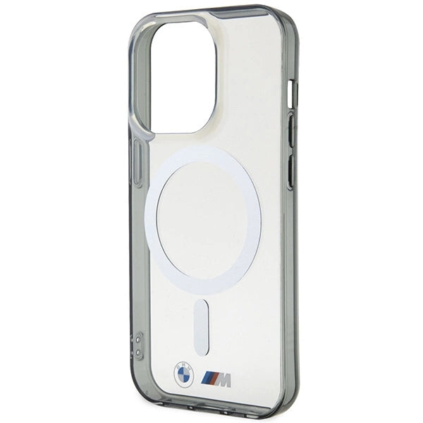 BMW Silver Ring MagSafe-hylster til iPhone 15 Pro - gennemsigtigt