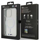 BMW Silver Ring MagSafe-hylster til iPhone 15 Pro - gennemsigtigt