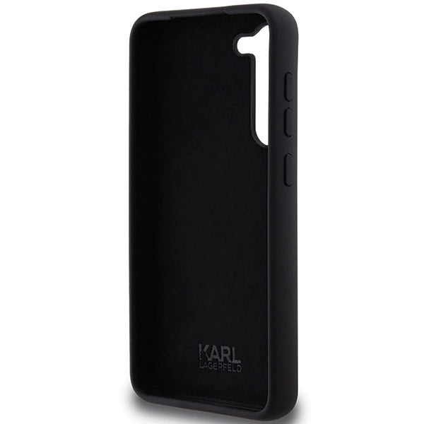 Karl Lagerfeld Silicone Choupette Metal Pin case for Samsung Galaxy S23+ - black