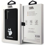Karl Lagerfeld Silicone Choupette Metal Pin case for Samsung Galaxy S23+ - black