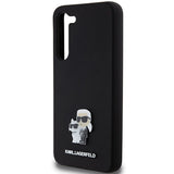 Karl Lagerfeld Silicone Karl&Choupette Metal Pin case for Samsung Galaxy S23+ - black