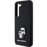 Karl Lagerfeld Silicone Karl&Choupette Metal Pin case for Samsung Galaxy S23 - black