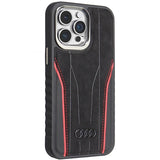 Audi Genuine Leather case med MagSafe til iPhone 14 Pro Max - sort og rød
