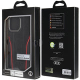 Audi Genuine Leather case med MagSafe til iPhone 14 Pro Max - sort og rød