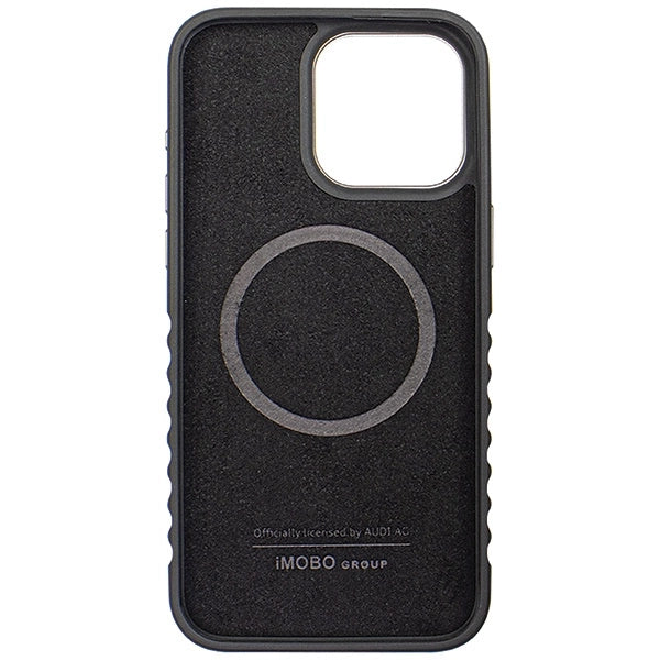 Audi Genuine Leather case med MagSafe til iPhone 15 Pro - sort og rød
