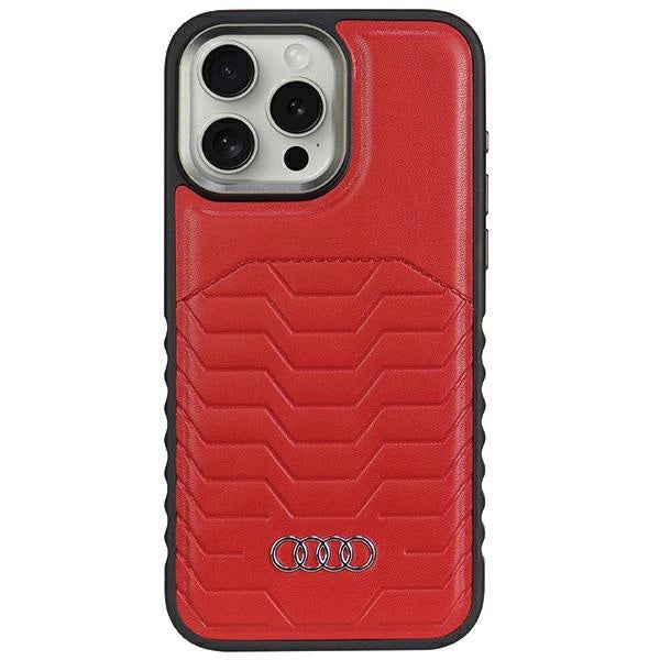 Audi syntetisk læderhylster med MagSafe til iPhone 14 Pro - rød