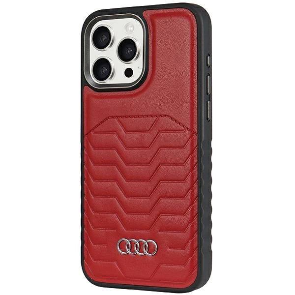 Audi syntetisk læderhylster med MagSafe til iPhone 14 Pro - rød