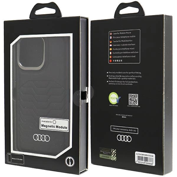 Audi syntetisk læderfoder med MagSafe til iPhone 14 Pro Max - sort