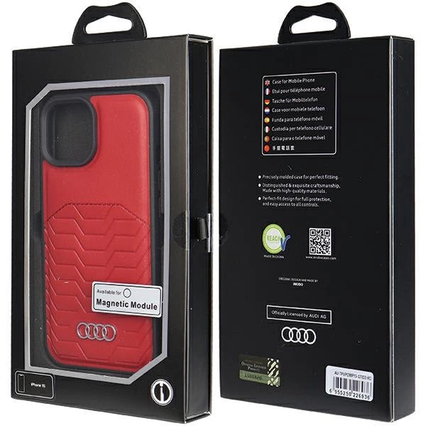 Audi Syntetisk læderhylster med MagSafe til iPhone 15 / 14 / 13 - rød