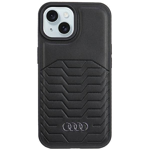 Audi syntetisk læderfoder med MagSafe til iPhone 15 Plus / 14 Plus - sort