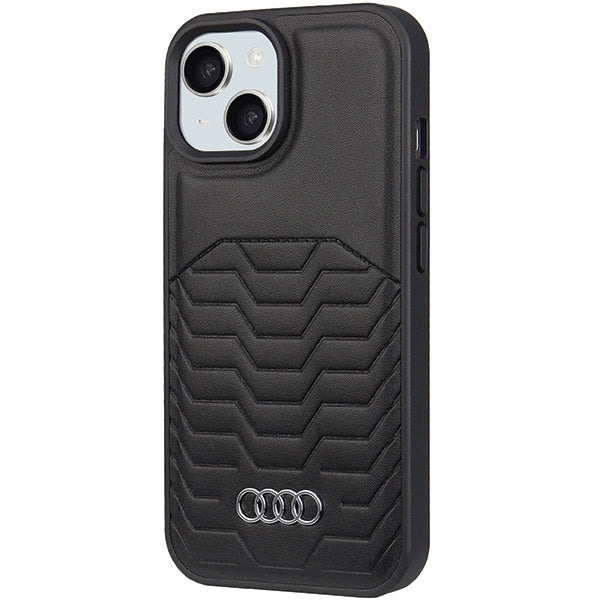 Audi syntetisk læderfoder med MagSafe til iPhone 15 Plus / 14 Plus - sort