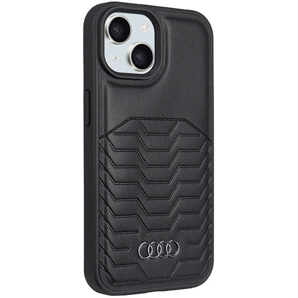 Audi syntetisk læderfoder med MagSafe til iPhone 15 Plus / 14 Plus - sort