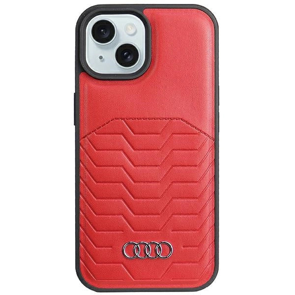 Audi syntetisk læderfoder med MagSafe til iPhone 15 Plus / 14 Plus - Rød