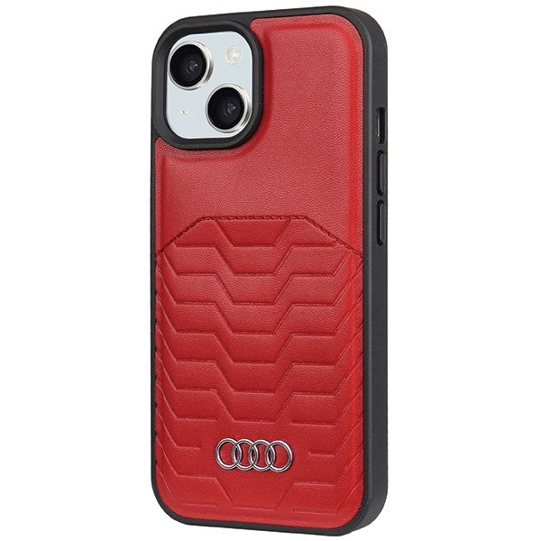 Audi syntetisk læderfoder med MagSafe til iPhone 15 Plus / 14 Plus - Rød