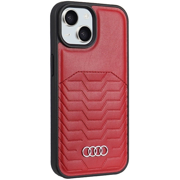 Audi syntetisk læderfoder med MagSafe til iPhone 15 Plus / 14 Plus - Rød