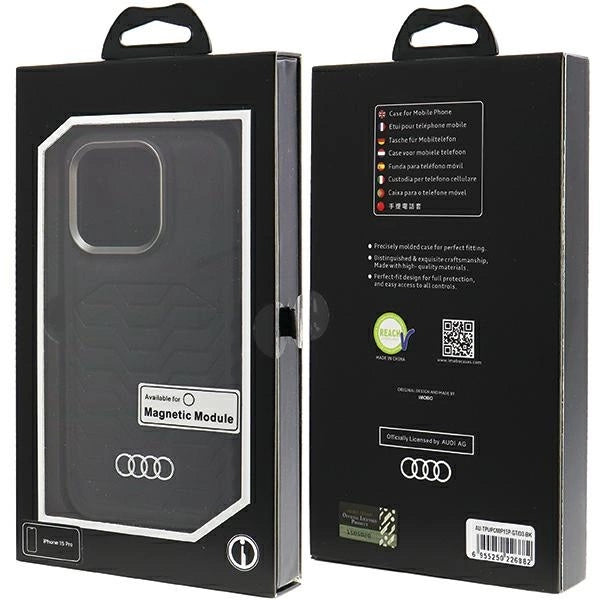 Audi syntetisk læderhylster med MagSafe til iPhone 15 Pro - sort