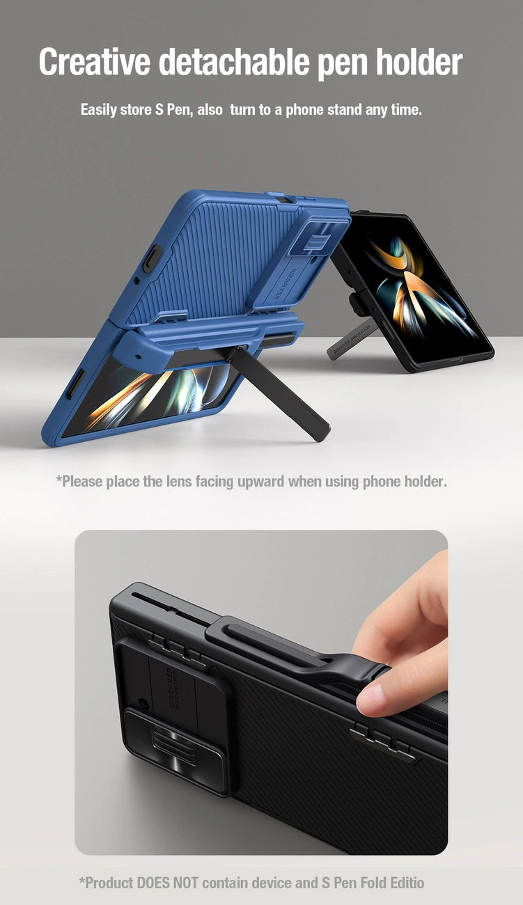 Nillkin CamShield Fold Case til Samsung Galaxy Z Fold 5 med ekstra stylus holder - sort
