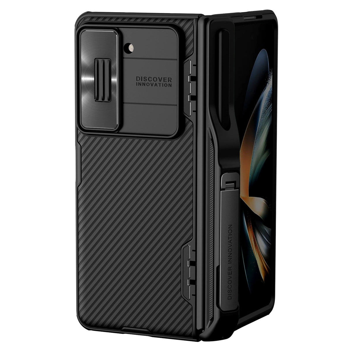 Nillkin CamShield Fold Case til Samsung Galaxy Z Fold 5 med ekstra stylus holder - sort