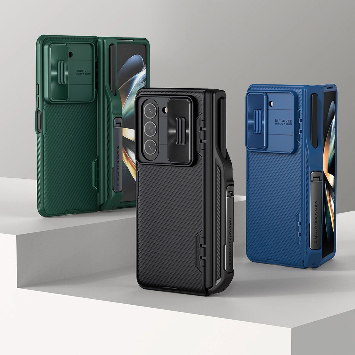 Nillkin CamShield Fold Case til Samsung Galaxy Z Fold 5 med ekstra stylus holder - sort