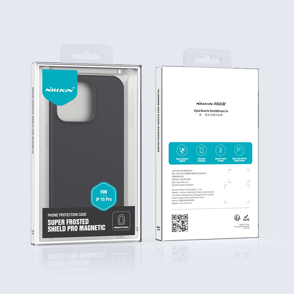Nillkin Super Frosted Shield Pro Magnetisk Case til iPhone 15 Pro - sort