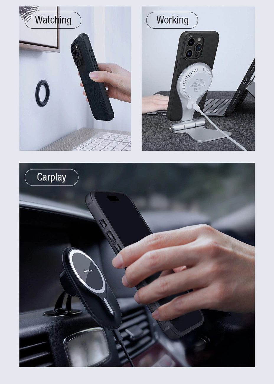 Nillkin Super Frosted Shield Pro Magnetisk Case til iPhone 15 Pro - sort