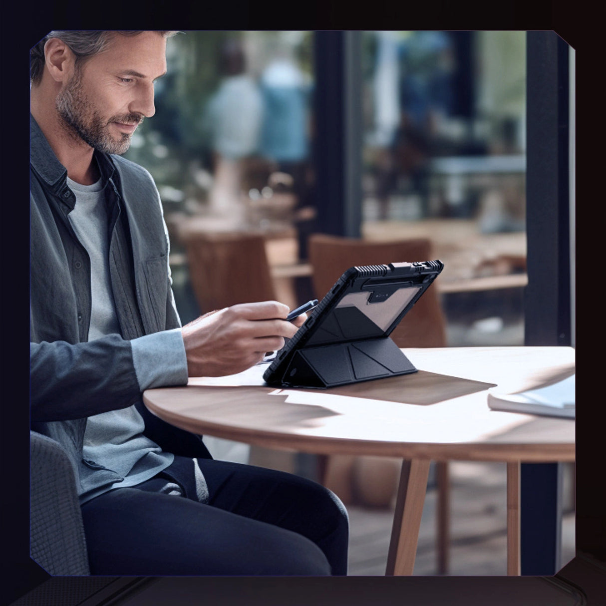 Nillkin Bumper Leather Case Pro-kasse til Samsung Galaxy Tab S9 - sort