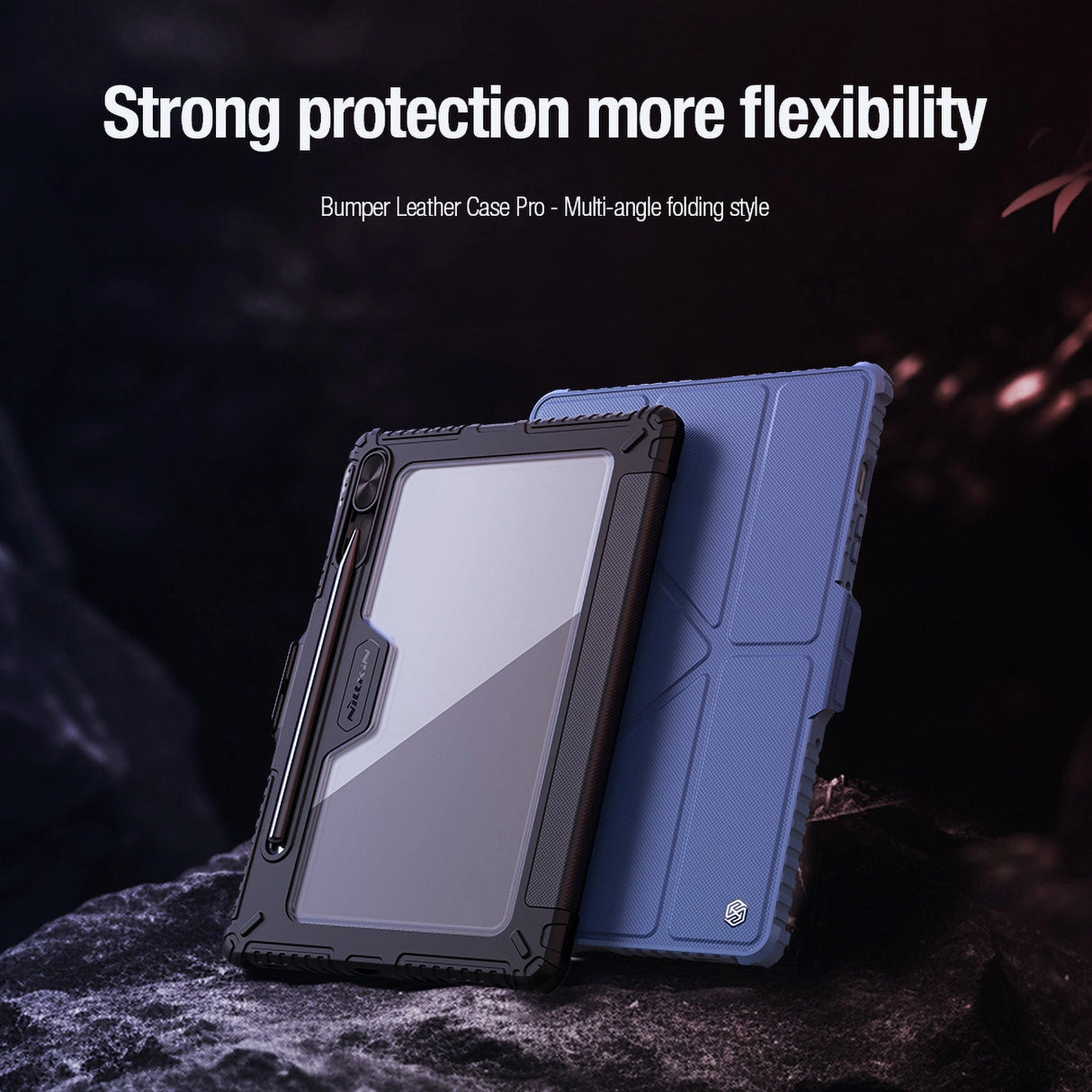Nillkin Bumper Leather Case Pro-kasse til Samsung Galaxy Tab S9 - sort