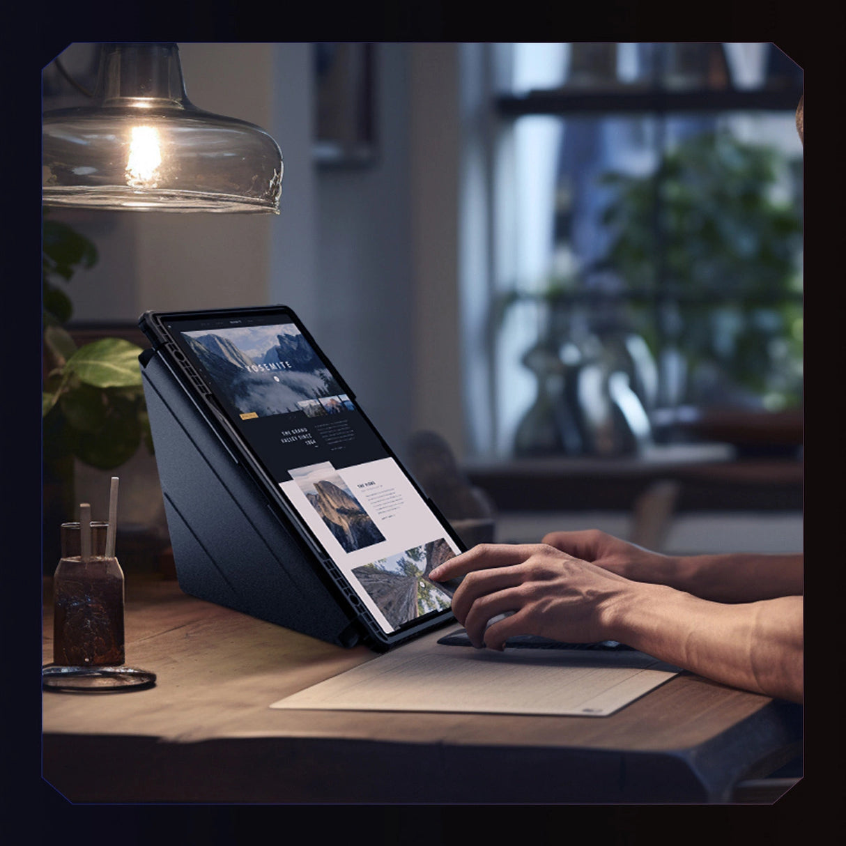 Nillkin Bumper Leather Case Pro-kasse til Samsung Galaxy Tab S9 Ultra - sort