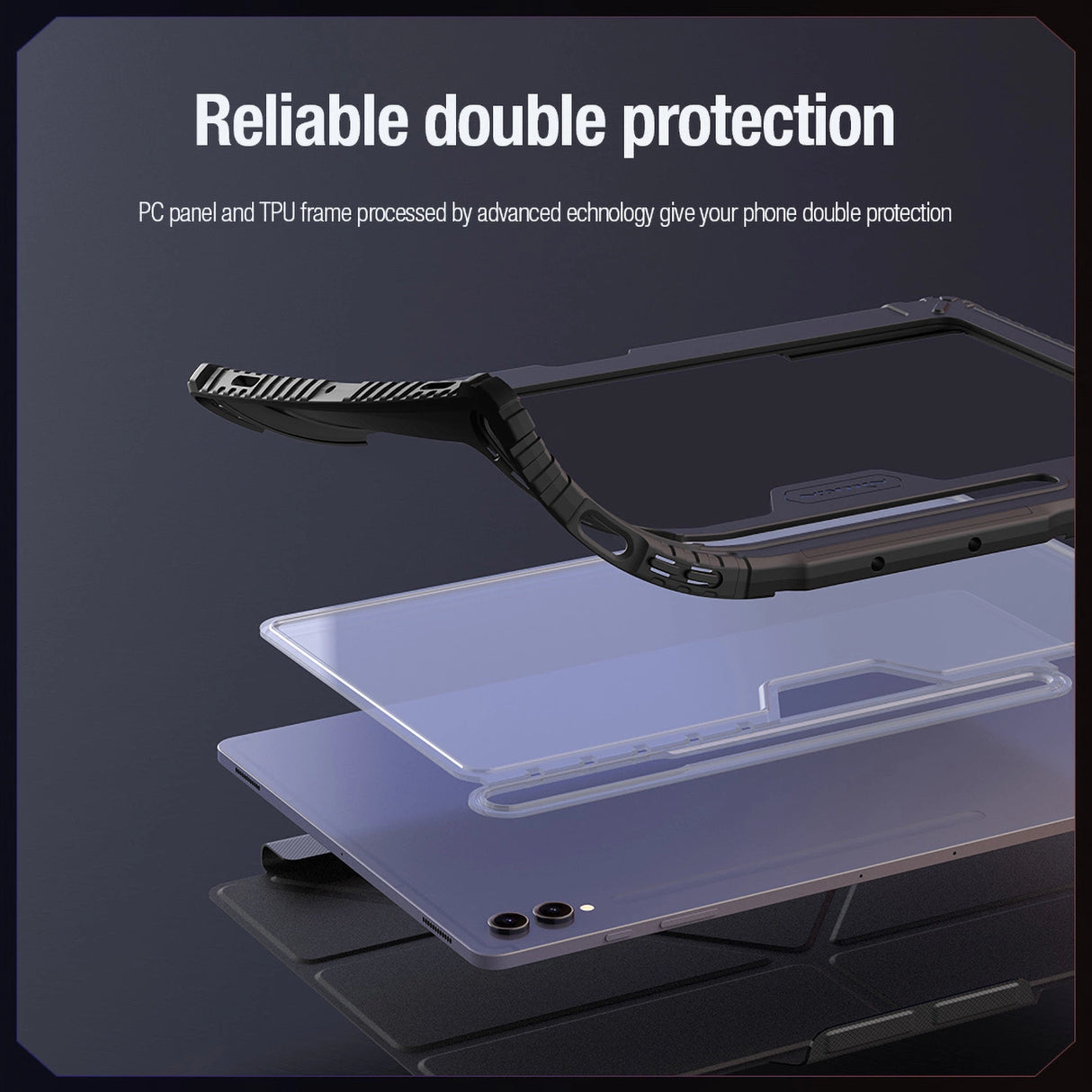 Nillkin Bumper Leather Case Pro-kasse til Samsung Galaxy Tab S9 Ultra - sort
