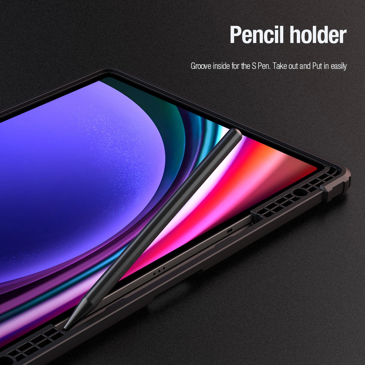 Nillkin Bumper Leather Case Pro-kasse til Samsung Galaxy Tab S9 Ultra - sort