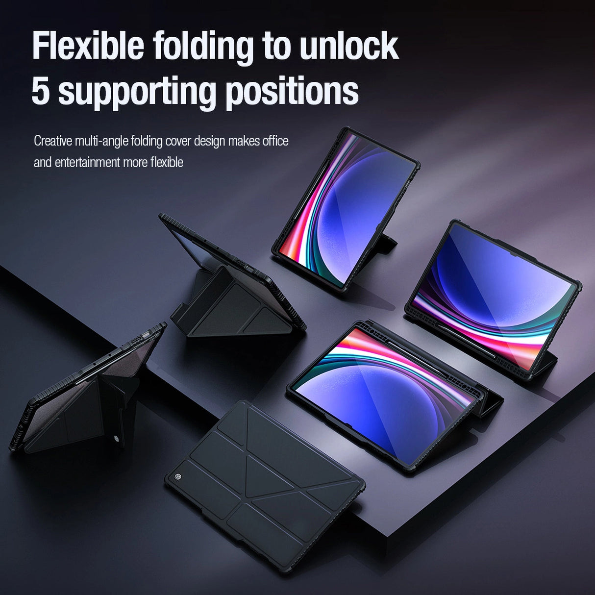 Nillkin Bumper Leather Case Pro-kasse til Samsung Galaxy Tab S9 Ultra - sort