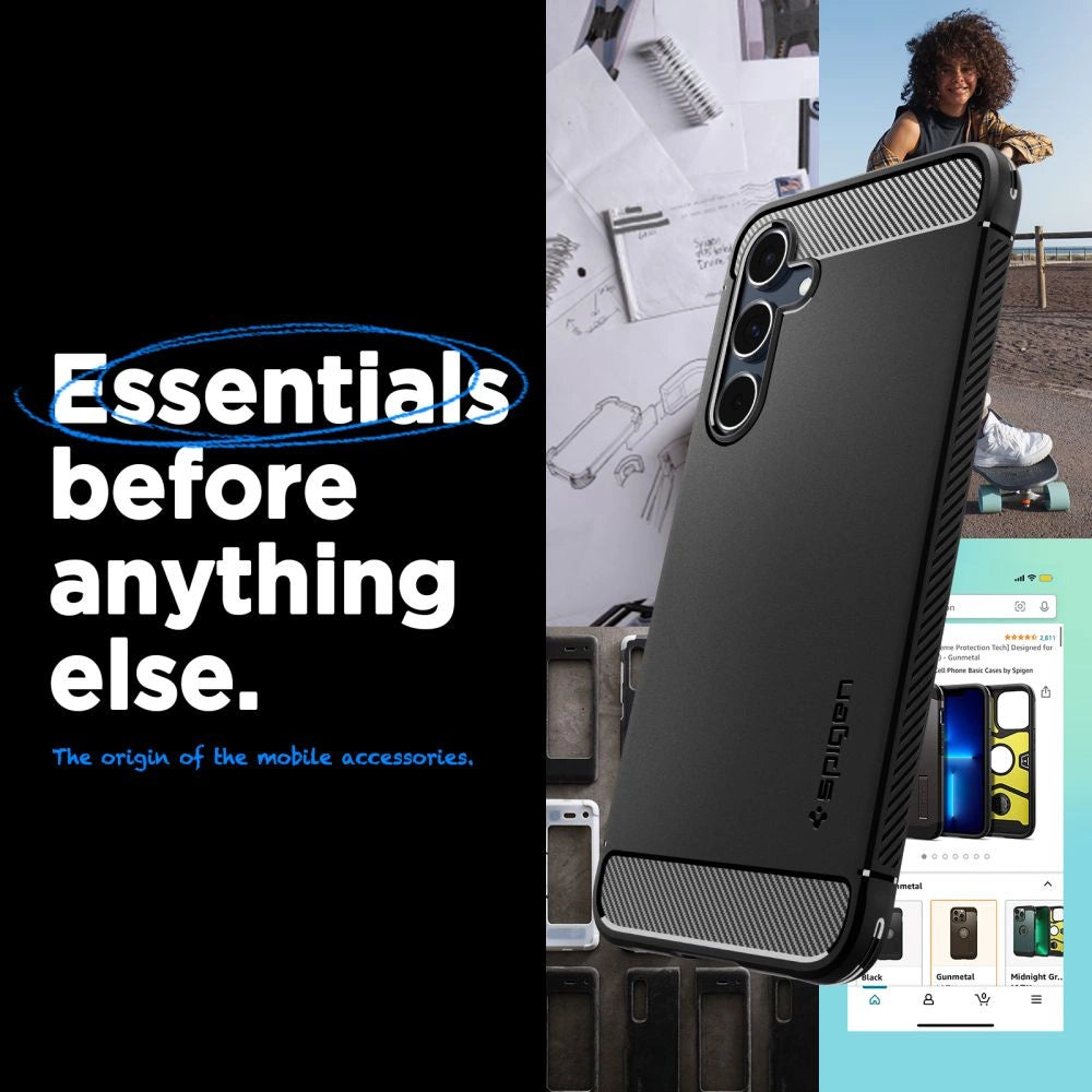 Spigen Rugged Armor Case til Samsung Galaxy A55 5G - Matte Black