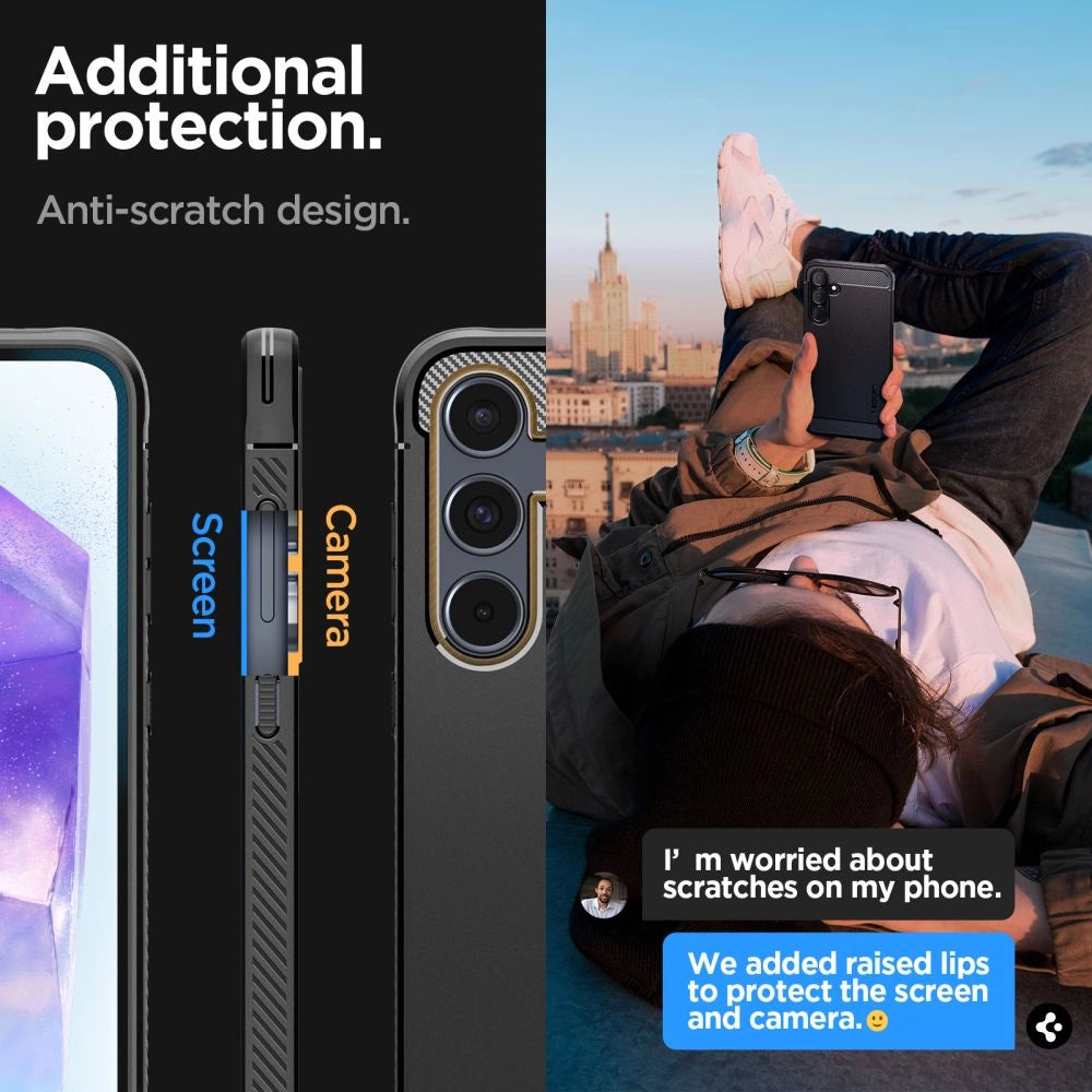 Spigen Rugged Armor Case til Samsung Galaxy A55 5G - Matte Black