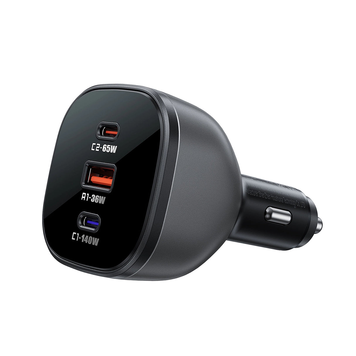 Acefast B14 biloplader 165W 2x USB-C 1x USB-A - sort