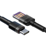 Baseus Cafule USB-C-kabel Huawei SuperCharge, QC 3.0, 5A 1m (Sort+grå)